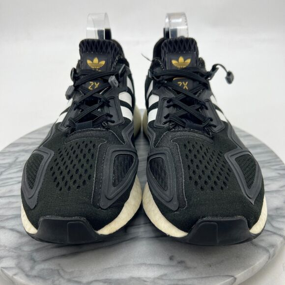 Adidas Originals ZX 2K Boost Sneaker Womens 10 Black Running Shoes Sport H00102 - Picture 3 of 12